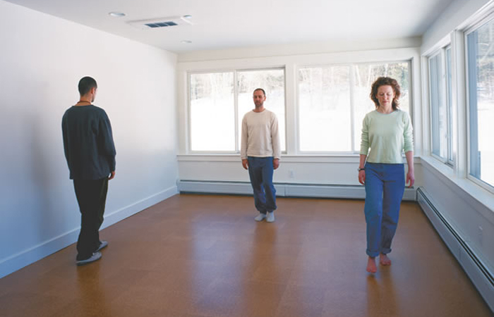 The Forest Refuge has several rooms for walking meditation.